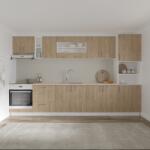 haaus Set Bucatarie Karo V31, Lemn Natural/Alb, Blat Thermo 28 mm, L 340 cm (919115)