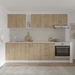 haaus Set Bucatarie Karo V18, Lemn Natural/Alb, Blat Thermo 28 mm, L 260 cm (918989)