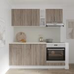 haaus Set Bucatarie Karo V9, Stejar Sonoma Inchis/Alb, Blat Thermo 28 mm, L 180 cm (919610)