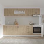 haaus Set Bucatarie Karo V22, Lemn Natural/Alb, Blat Thermo 28 mm, L 280 cm (919023)