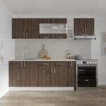 haaus Set Bucatarie Karo V16, Stejar Bronz/Alb, Blat Thermo 28 mm, L 240 cm (919320)