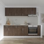 haaus Set Bucatarie Karo V17, Stejar Bronz/Alb, Blat Thermo 28 mm, L 240 cm (919337)