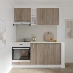 haaus Set Bucatarie Karo V7, Stejar Sonoma Inchis/Alb, Blat Thermo 28 mm, L 160 cm (919597)