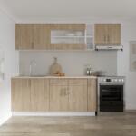 haaus Set Bucatarie Karo V16, Lemn Natural/Alb, Blat Thermo 28 mm, L 240 cm (918965)