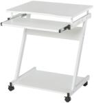 art Birou calculator, pe roti, metal, pal, cu raft tastatura, alb, max 30 kg, 60x48x73 cm GartenVIP DiyLine (AR076644) - eurostoc - 327,48 RON