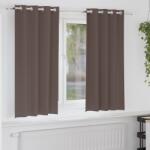 vidaXL Завеси за затъмняване с пръстени 2 бр. Тъмен кафяв 175 x 140 см (4107334)