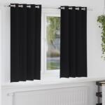vidaXL Завеси за затъмняване с пръстени 2 бр. Черно 175 x 140 см (4107319)