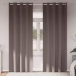 vidaXL Завеси за затъмняване с пръстени 2 бр. Тъмен кафяв 260 x 140 см (4107337)