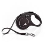 flexi New Classic lesa automata cu banda pentru caini, negru, marimea S, 5 m