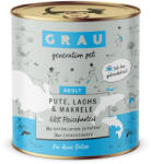Grau 6x800g GRAU Adult Pulyka, lazac & makréla gabonamentes nedves macskatáp