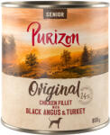 Purizon 12x800g Purizon Senior csirkefilé Black Angus marhával nedves kutyatáp