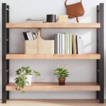  Világosbarna kezelt tömör tölgyfa fali polc 120 x 40 x (2-6) cm