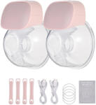 Baomom S9 hordozható elektromos hands free mellszívó szett (dupla), rózsaszín, 24 mm (MT2647P-3)