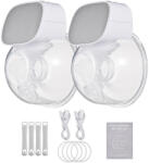 Baomom S9 hordozható elektromos hands free mellszívó szett (dupla), szürke, 24 mm (MT2647P-2)