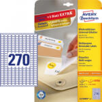 AVERY Etikett címke, 17, 8 x10mm, univerzális visszaszedhető, 270 címke/ív, 25 ív/doboz, fehér (L4730REV-25) (L4730REV-25)