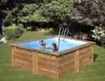 GRE Дървен квадратен басейн CARRA 305 x 305 дълбок 119 cm (WPCARR3)
