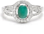  Ezüst Gyűrű Brazil Smaragddal és Fehér Topázzal, XMP035/54