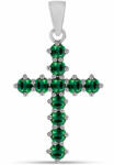  Kereszt Ezüst Medál Zöld Turmalinnal, Y58321