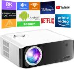  ENZIRO® 4k videoprojektor, autofókusz, automatikus korrekció, automatikus akadályelkerülés, 40-300" , vetítési távolság 1, 7 - 5 m, WIFI 6 2.4+5G, Bluetooth 5.0, Airplay, Miracast, Android, IOS