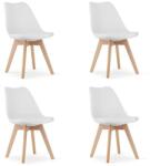  Mark fehér étkezőszék szett, fa lábakkal, 4 db