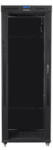 Lanberg FF01-8842-12BL 19" 42U SZÉL: 800mm MÉLY: 800mm MAG: 2097mm LCD lapraszerelt üvegajtós fekete rack szekrény - pepita