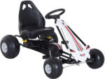 HomCom Go-Kart gyerekeknek, ergonomikus székkel, max. 35 kg, fehér / fekete