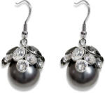 Swarovski Kristályos Gyöngy Fülbevaló - Sötétszürke