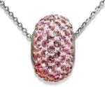  Swarovski kristályos ezüst nyaklánc- halvány rózsaszín