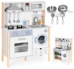 ECOTOYS Fa gyerek játékkonyha hang- és fényhatásokkal, sütővel, mosógéppel, 5 kiegészítő (7271)