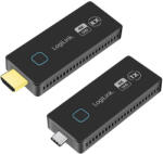 LogiLink HDMI átviteli készlet, USB-C - HDMI, kompakt, vezeték nélküli, 30m, 1-től 1-ig, 4K@60Hz (HDW0104) - pepita