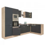 Leziter Yorki Sarokkonyhabútor - Sonoma Tölgy/Antracit - 340 cm - pepita - 337 480 Ft