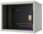 Legrand EVO9U6045P Evoline+ 19" 9U 600x450mm levehető oldallapos üvegajtós egyrészes fali rack szekrény - pepita