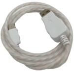  Prémium Adat- és Töltőkábel, USB-C/USB csatlakozó, többszínű villogó LED fény, 2A gyorstöltés, 1 méter, átlátszó borítás, fehér (TB12372)