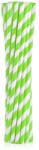 Godan Green Stripes, Zöld rugalmas papír szívószál 12 db-os (MLG126808) - pepita