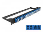 Delock 19 száloptikás csatlakozó panel 24 portos LC Quad kék