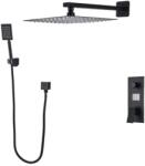  Zuhanycsap szett, Blackswan, M73.26 típus, matt fekete modell, 30x30 cm