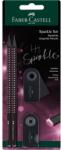 Faber-Castell Sparkle Midnight B Set de 4 creioane grafit triunghiulare negru/roz (FC118296)