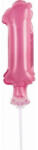 Amscan Pink, Rózsaszín 1-es szám fólia lufi tortára 13 cm (MLG113525)