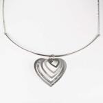  Ezüst Többrétegű Szív Medálos Nyaklánc - 48 cm
