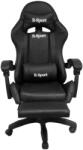 R-Sport ProGamer Gamer szék masszázs funkcióval és lábtartóval, Fekete