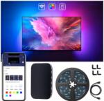  RGBIC ALQUALITY® LED szalag TV hangulatvilágításhoz Wi-Fi vezérléssel, Alexa és Google Assistant kompatibilis, Vezérlés dedikált Tuya alkalmazáson keresztül, Kép- és zeneszinkronizálás, 165 c