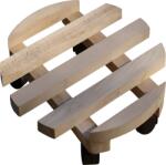 Hazai kert Görgős Virágalátét Fából, 35cm Kerek