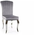 SIGNAL MEBLE Prince Velvet Krómi Bársony Étkezőszék Szürke Barokk Stílusú (SIG-PRINCEVSZCH-OUT)