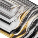 S Depot S DEPOT® 50 darabos tapétaszett, 2 mm vastagságú, 60x60 cm-es méretben, fekete és arany mintával, márványhatású