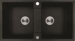 Kuchinox Rab Mosogató Gránit, 2medencés, Fekete, 80x44x18.6cm, 3.5"