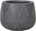  Kaspó Cement 40, 5x40, 5x36cm Gyémánt Hatású Kőmosott Szürke