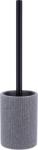 Tendance Ribbed Wc-kefe Tartóval, álló, Sötétszürke, Polirezin, 10x36x10cm