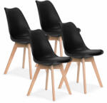  4 db nappali étkezőszékből álló szett eco-bőr ModernHome párnával (KOMPLET PC-003 BLAC)