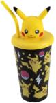 Undercover Pokemon, sticla de apa cu pai si figurina 3D, 600 ml Pahar