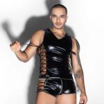 STD Costum 2 Piese Sexy Man, Wetlook Negru, S-L